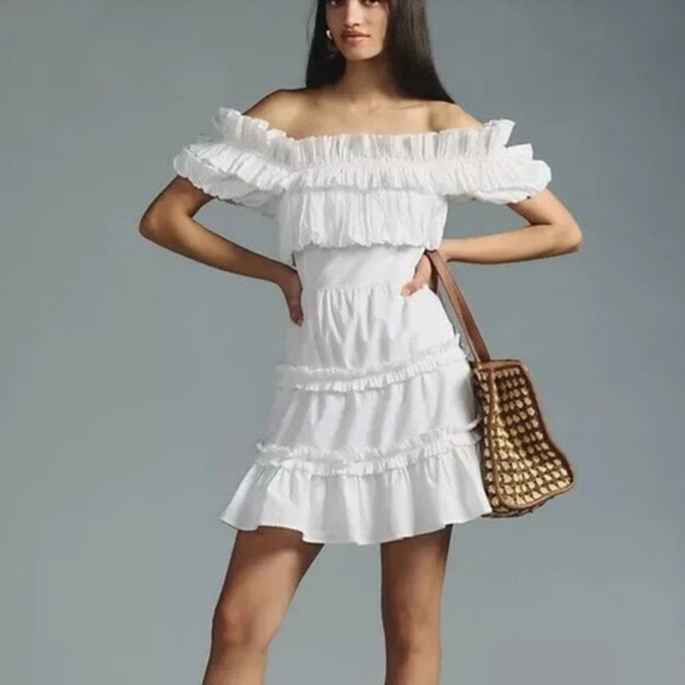 Love the Label Rosalie off-the-shoulder tiered mini dress